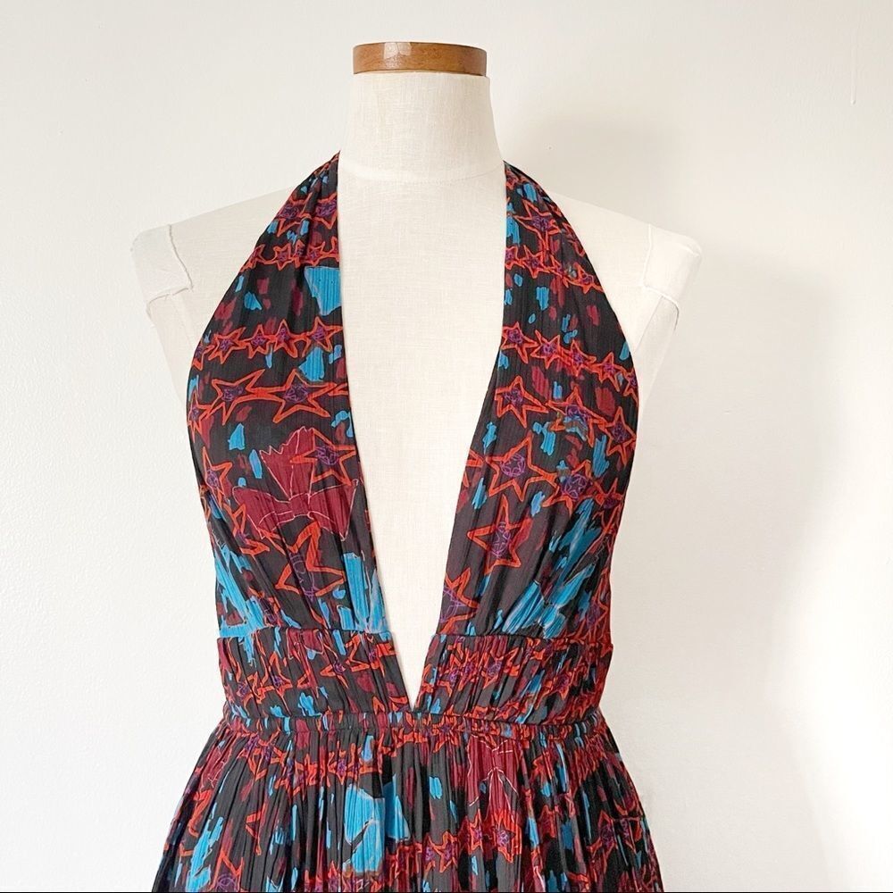 Free People X Zandra Rhodes Super Nova Maxi Halter Dress XS boho NWOT RARE - Picture 4 of 10